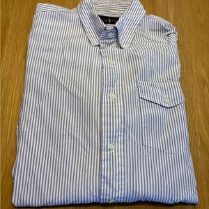 Ralph Lauren Men's Purple and White Striped Shirt